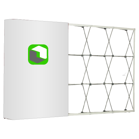 Textilfaltwand | 3 x 3 Felder gerade | einseitig bedruckt